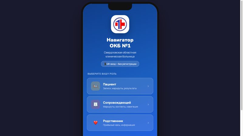 Навигатор ОКБ №1 — пациентский PWA-навигатор